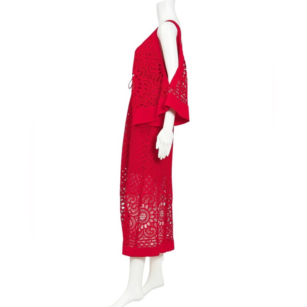ALICE MCCALL Break Love Red Lace Cold Shoulder Midi Dress - Picture 12 of 16